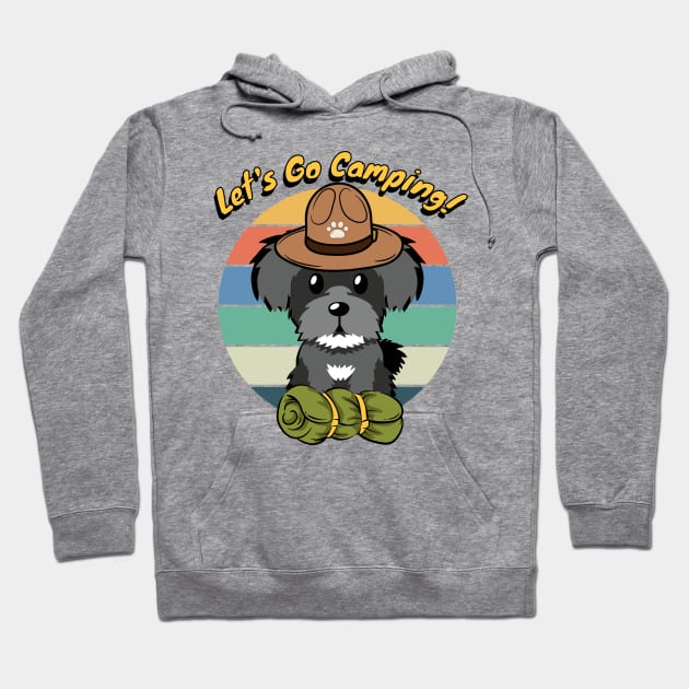 Cute Miniature Schnauzer Wants to go Camping Hoodie by Pet Station